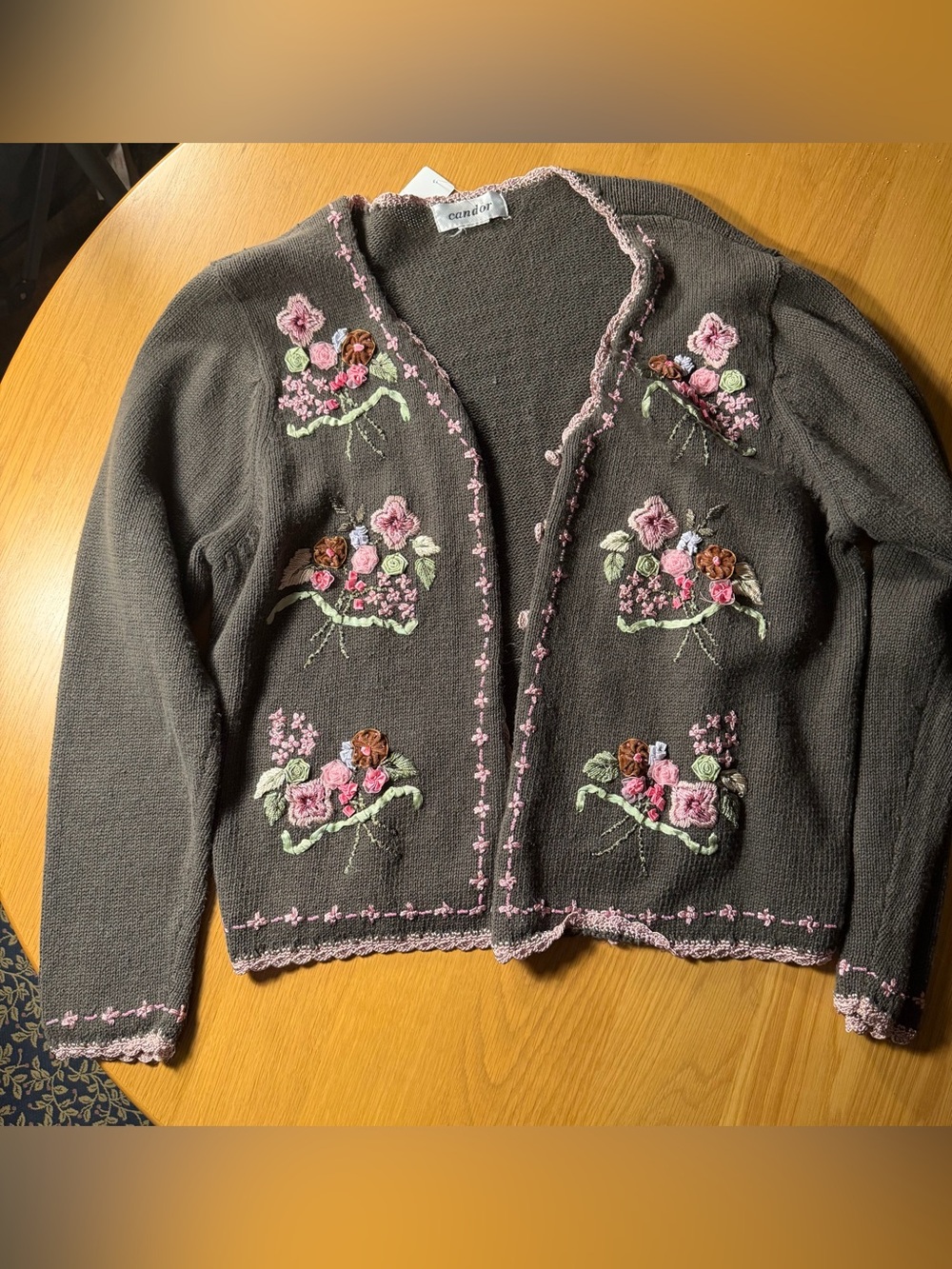 Candor Embroidered Cardigan Sweater